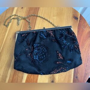 Julius Resnick JR USA black‎ formal clutch vintage